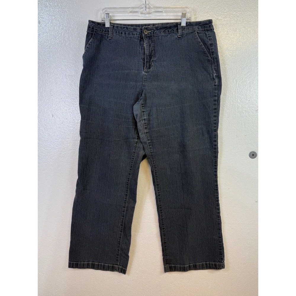 CATO Jeans Womens Sz 18W Medium Wash Blue Denim Stretch Straight Leg Wide